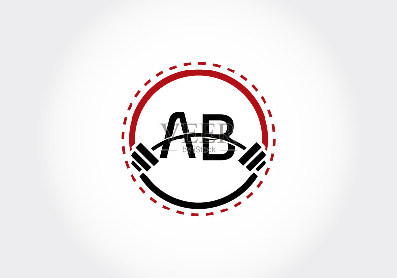 杠铃首字母AB图标素材