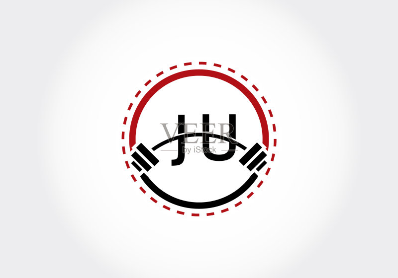 杠铃JU字母logo图标素材