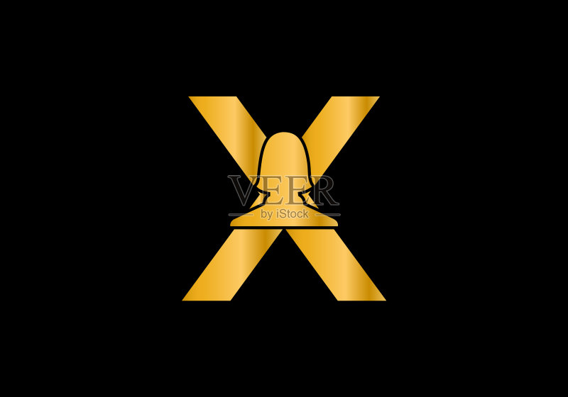 女性头像字母X标志图标素材