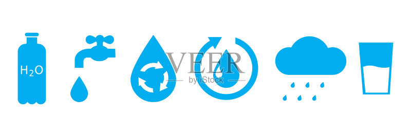水滴轮廓图标，液体符号，环保图标素材