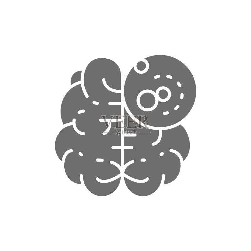 脑癌恶性肿瘤灰色图标图标素材