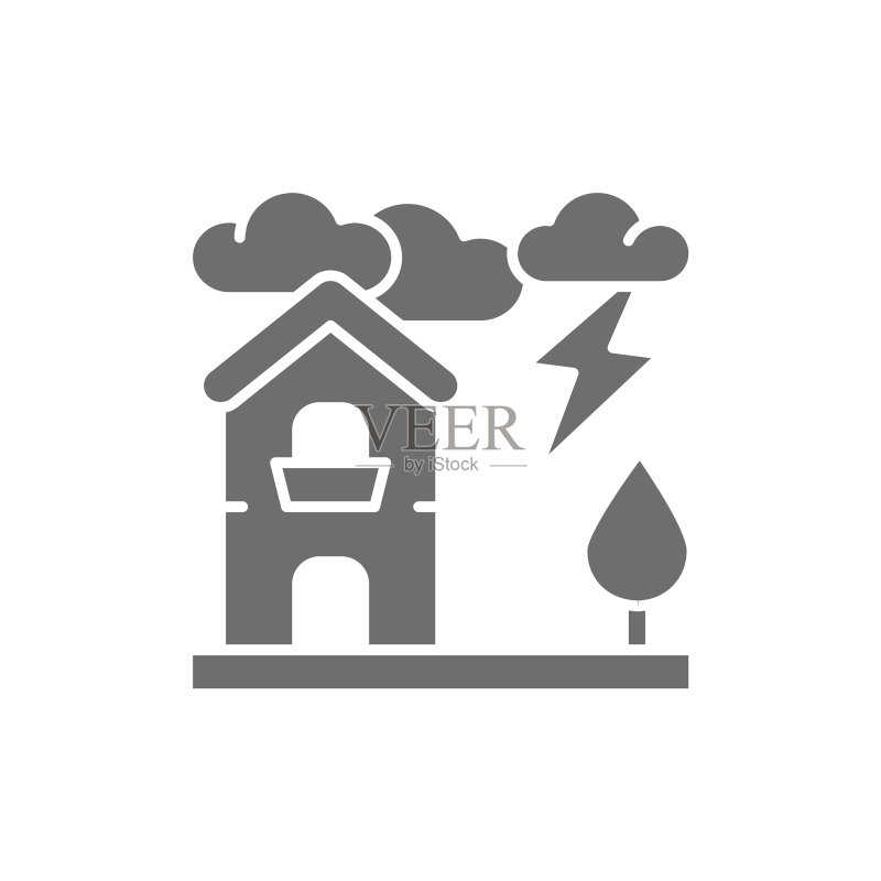 雷暴闪电自然灾害图标素材