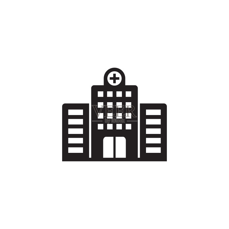 医院图标，医院建筑矢量图标图标素材
