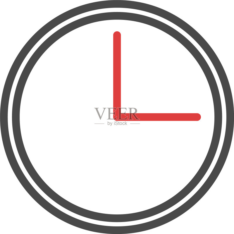白色背景上的办公时钟图标素材