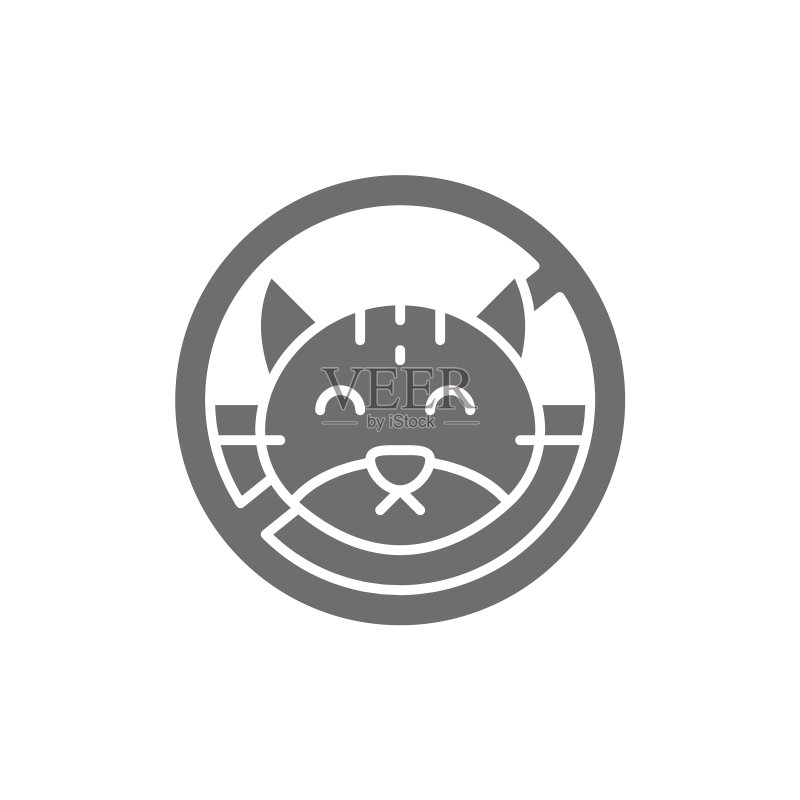 禁止猫进入标志，无动物羊毛宠物图标素材