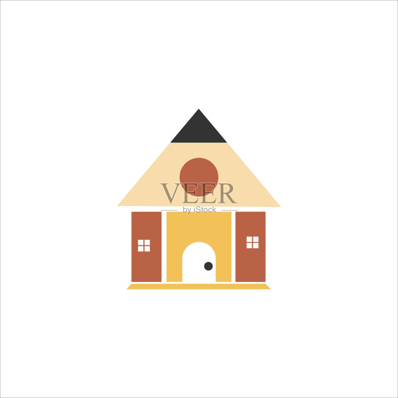 铅笔房子Logo设计图标素材