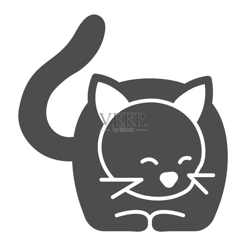 躺着的猫咪矢量图标图标素材
