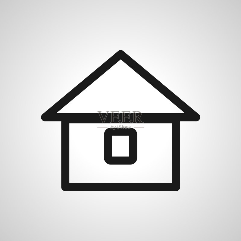 房屋简笔线条图标图标素材