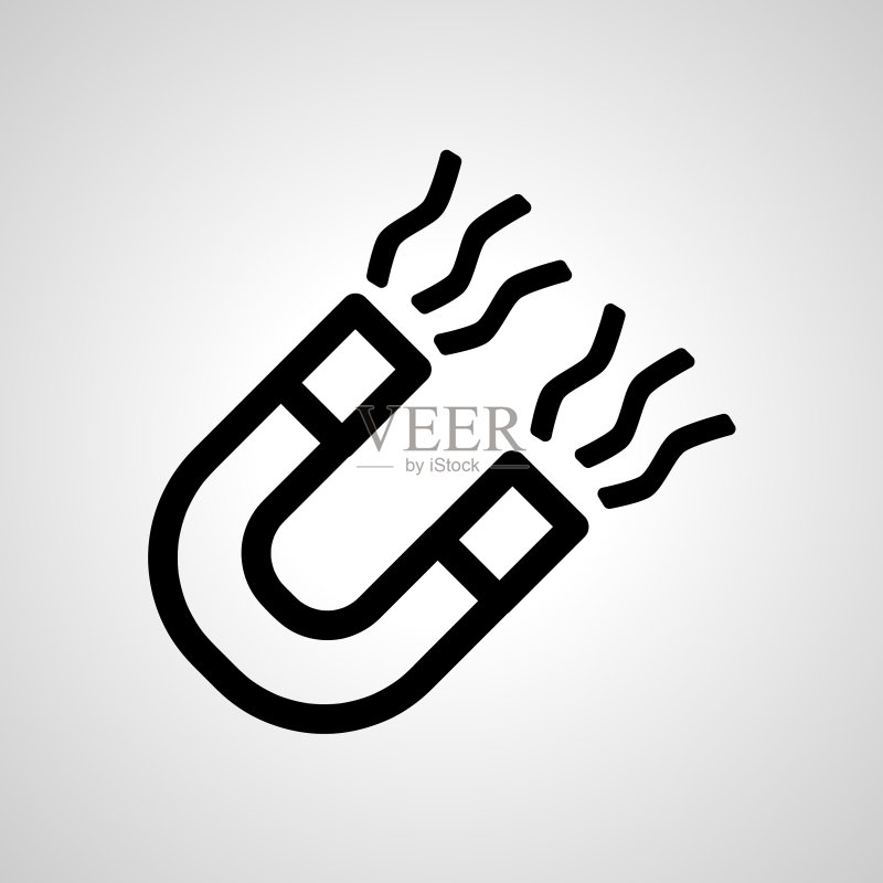 磁铁简约线条图标，磁铁隔离图标图标素材