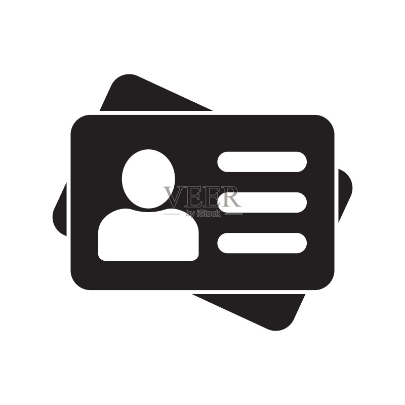 员工职员卡、身份证图标、vcard矢量图标，用于图形设计、logo、网站、社交媒体、移动应用、UI图标素材