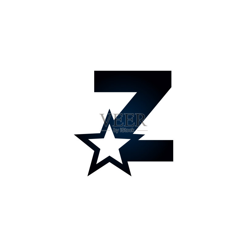 字母Z星形标志，适用于获奖图标素材
