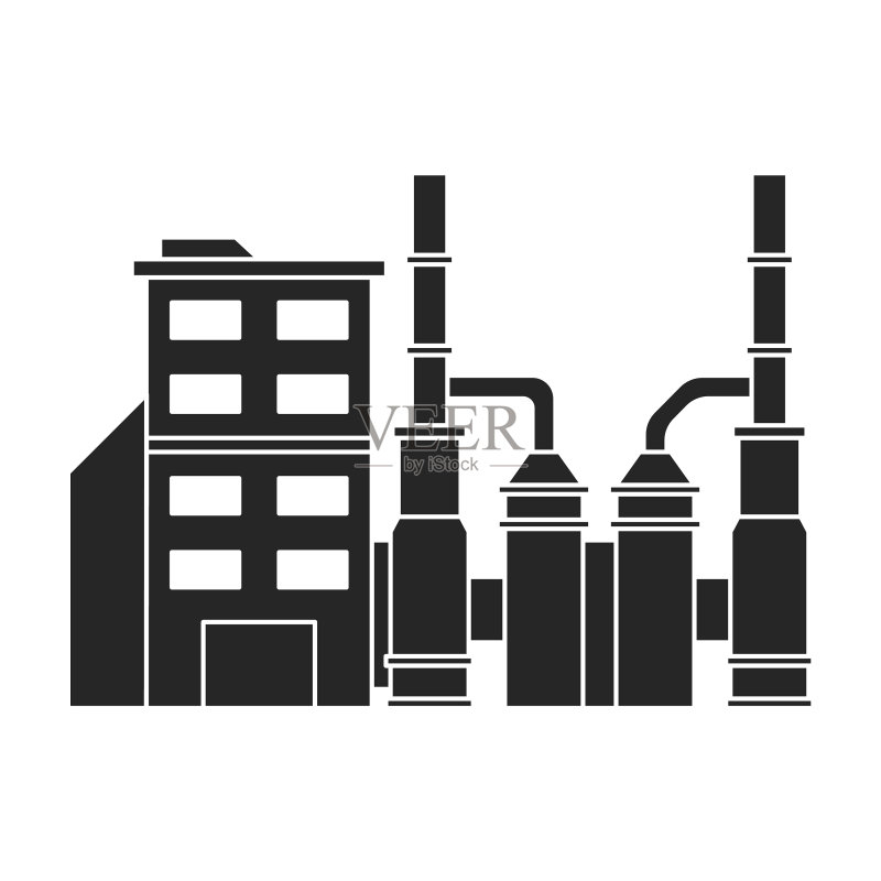 工厂建筑黑色图标图标素材