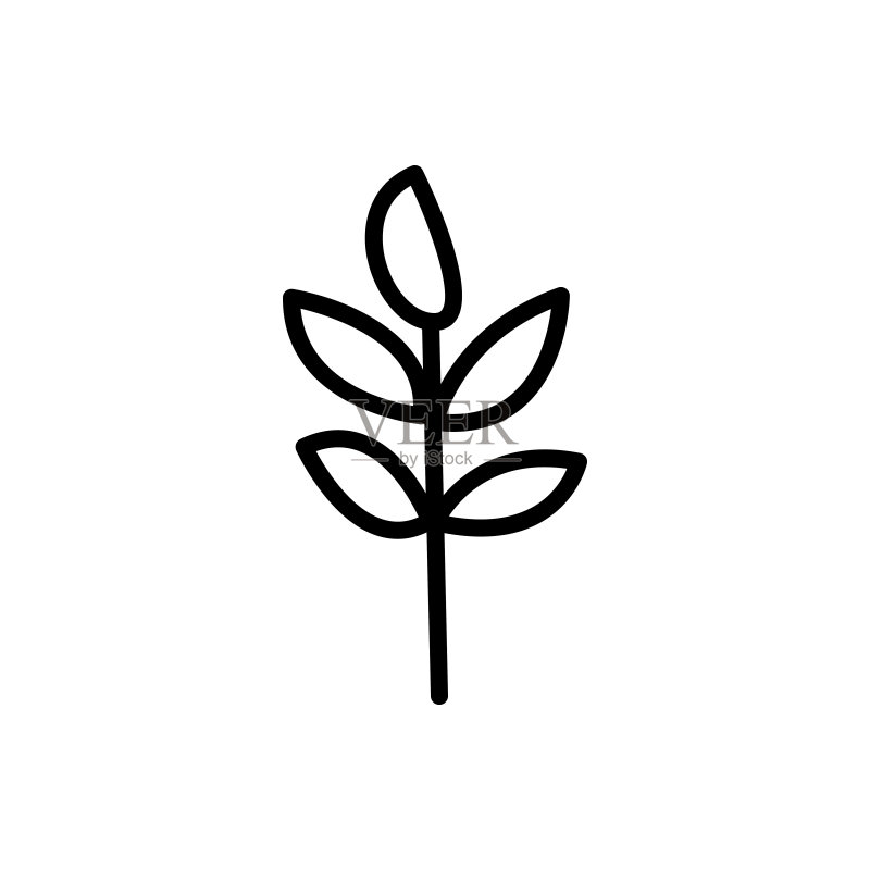 树叶图标、植物图标矢量素材图标素材