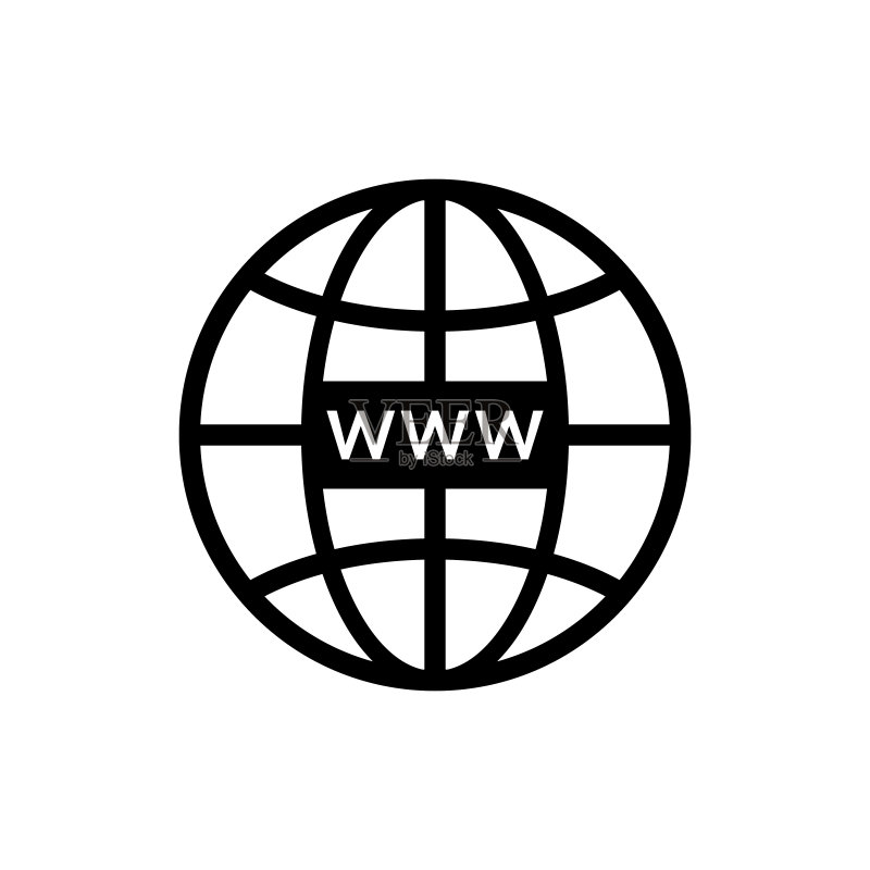 网站图标：互联网域名和网址链接的WWW符号矢量图图标素材