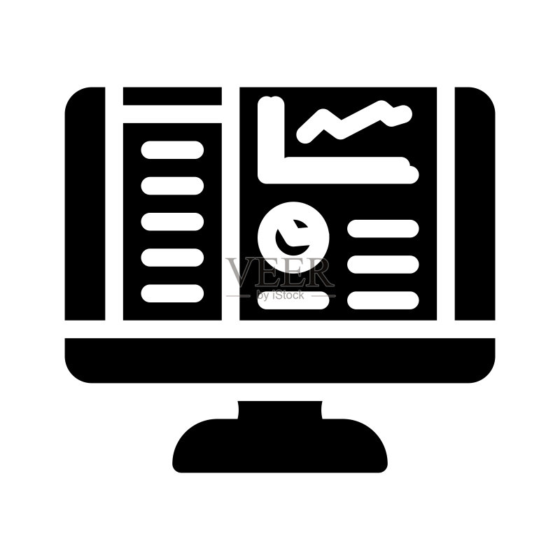 报告系统字形图标矢量插图图标素材