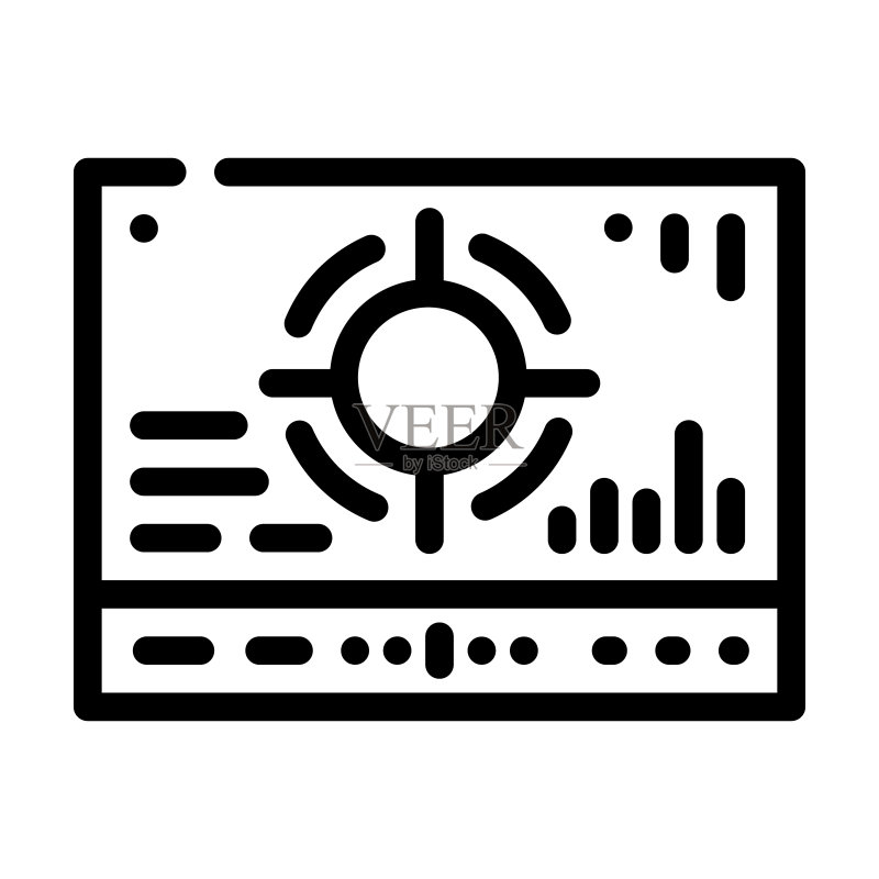 带有不同数据线的网格图标矢量图图标素材