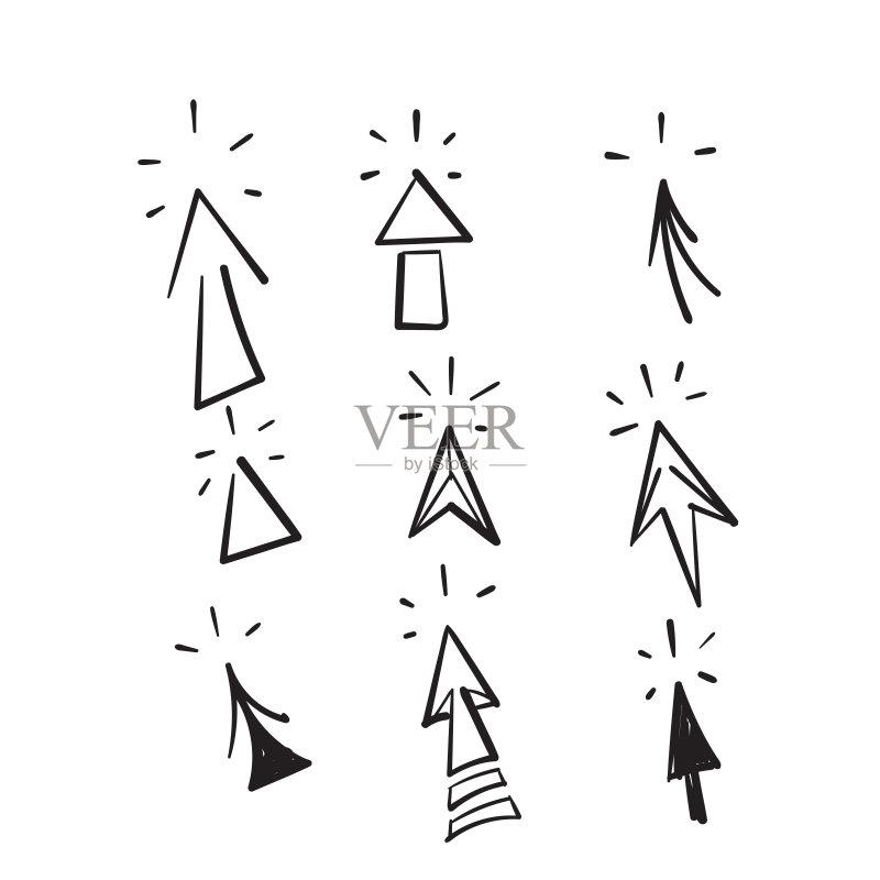 手绘涂鸦光标图标插画矢量素材图标素材