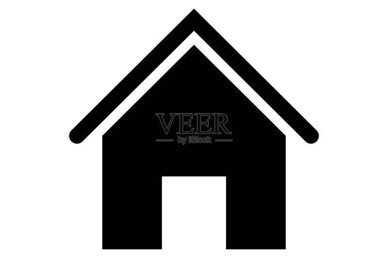 房屋图标，黑色房屋符号，房地产标志图标素材