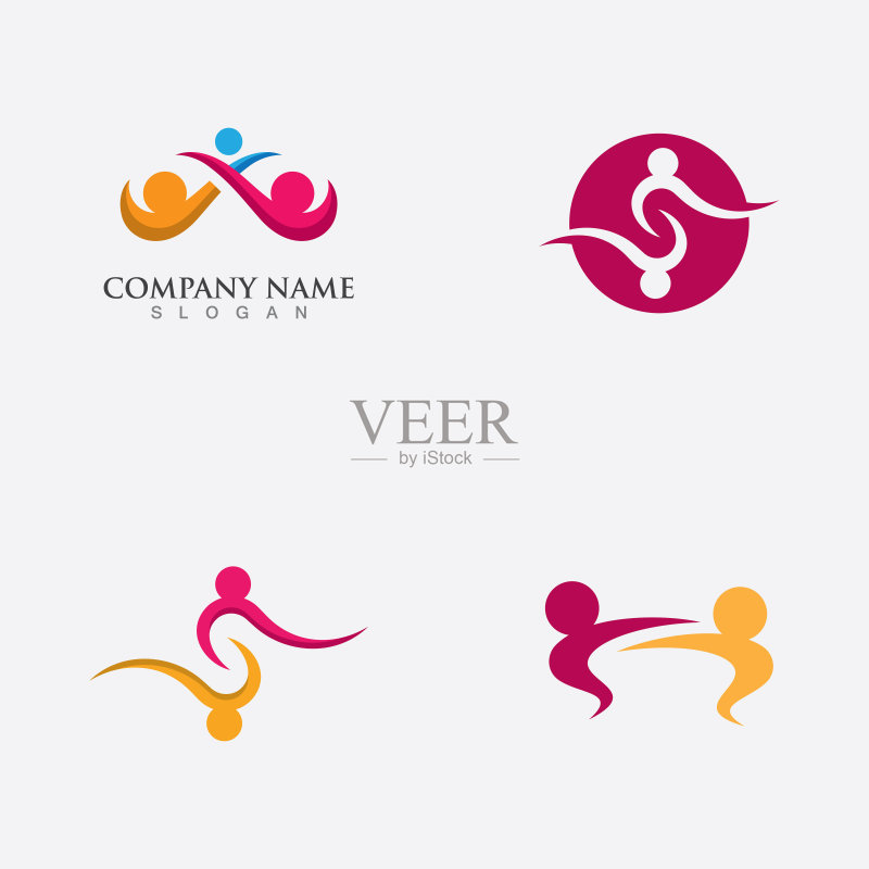 社区关爱与互助Logo模板矢量图标图标素材