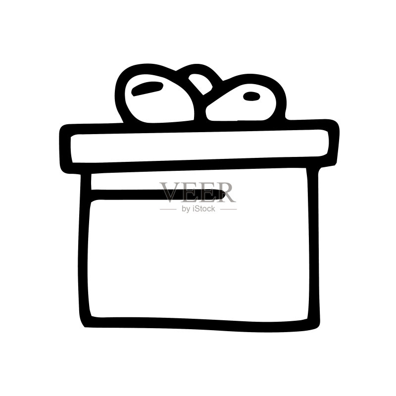 礼品盒线条涂鸦简约图标图标素材