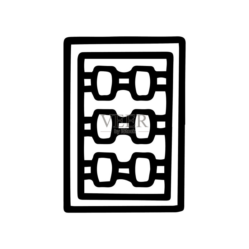木制按摩器线条涂鸦简约图标图标素材