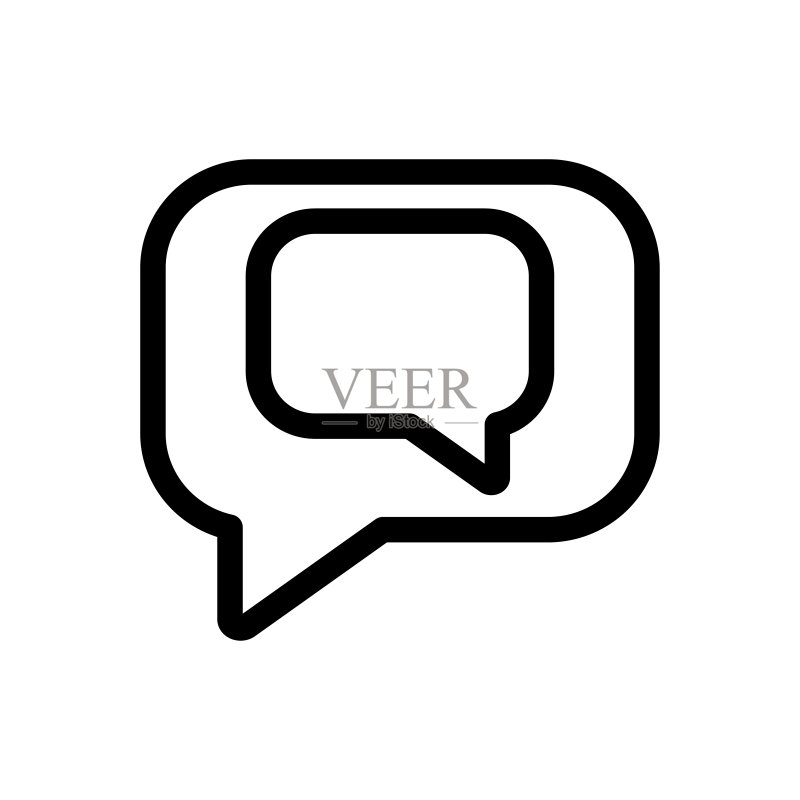 气泡对话框图标扁平矢量模板设计潮流图标素材