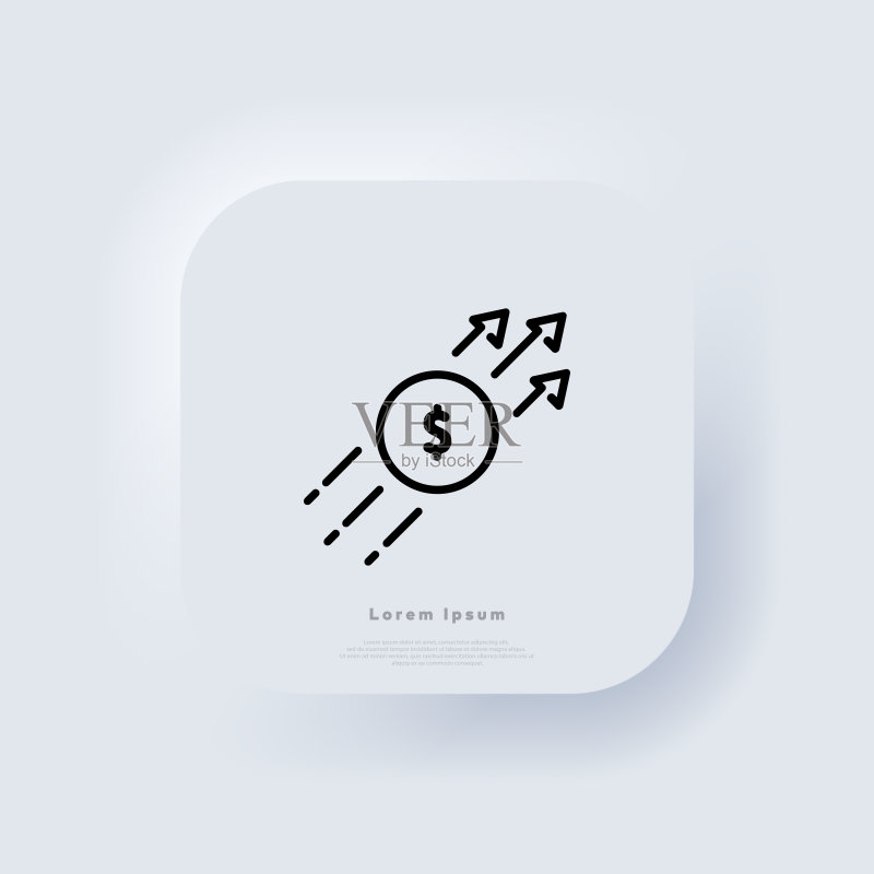 美元汇率增长线性图标图标素材