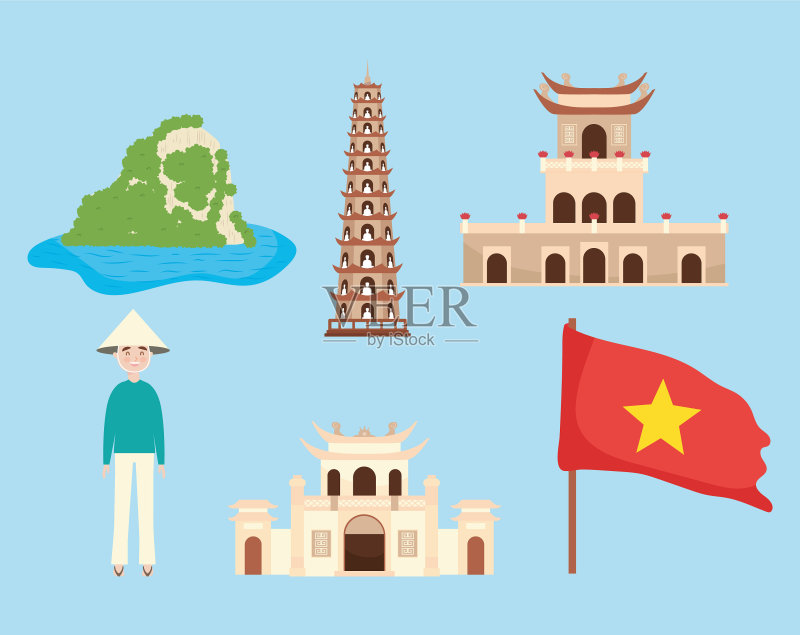 越南旅行图标集图标素材