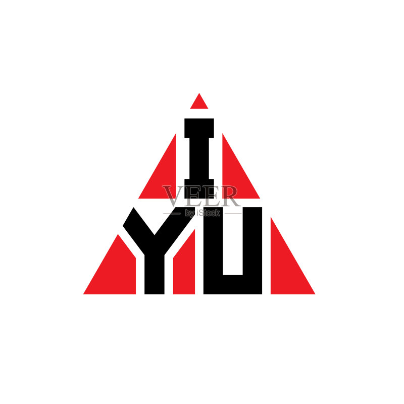 带有三角形的IYU三角形字母标志设计图标素材