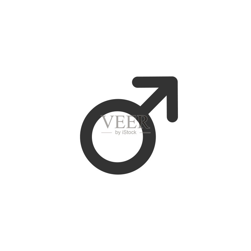 男性图标。向上箭头的矢量图，与白色背景隔离图标素材