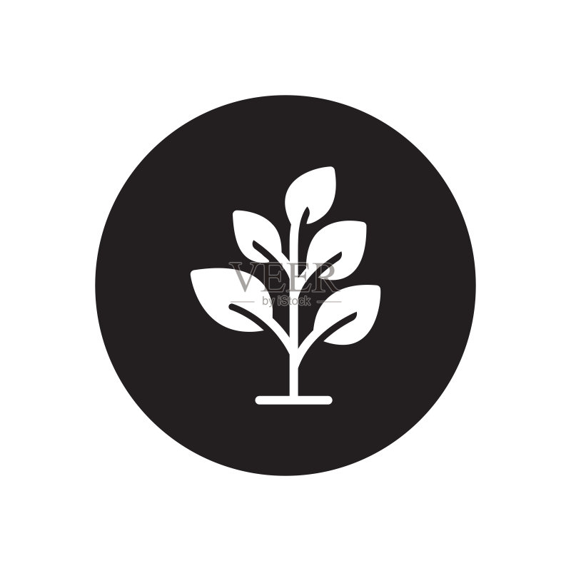植物标志符号图标素材