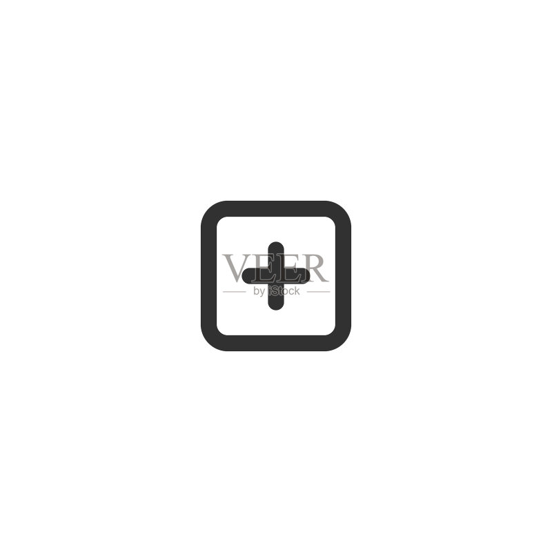 添加或加正方形按钮图标标志符号网页或图标素材