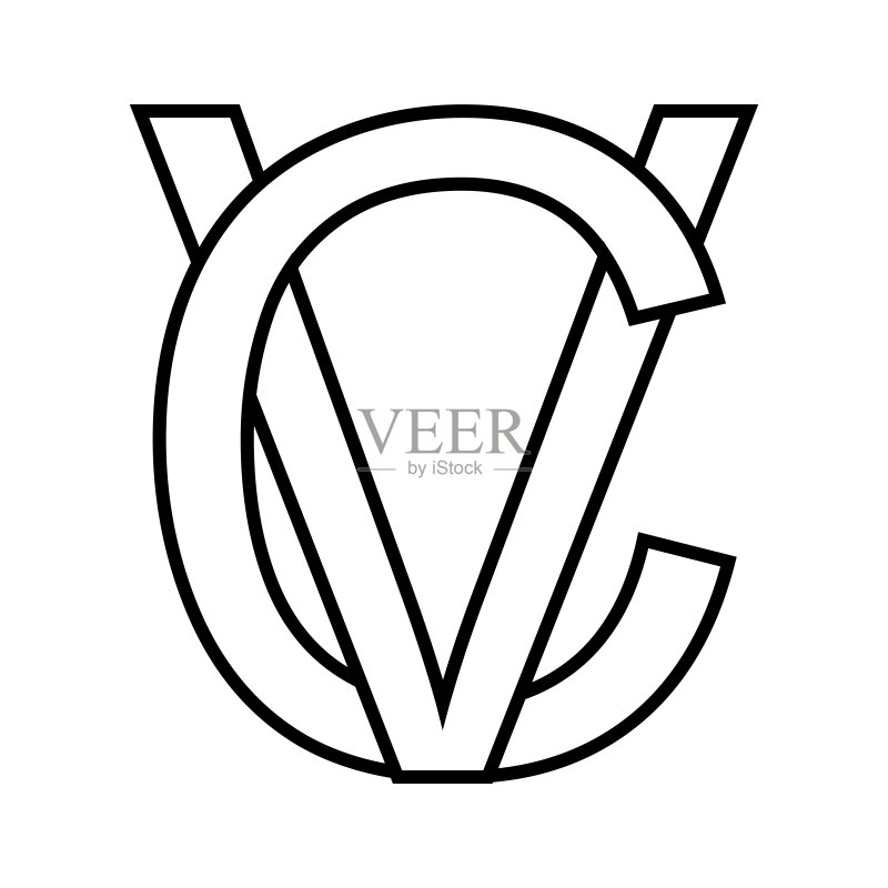 交织字母CV的Logo图标素材