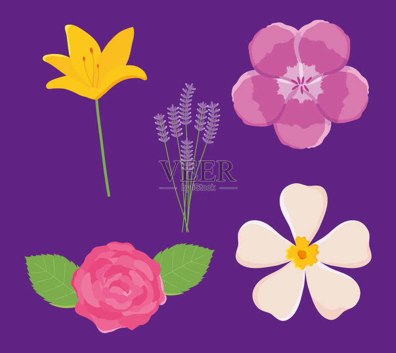 芬芳花朵图标合集图标素材