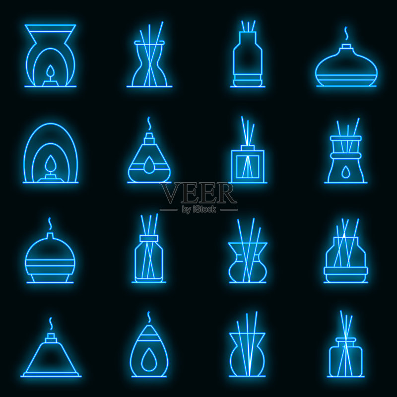 扩散器图标矢量霓虹灯图标素材
