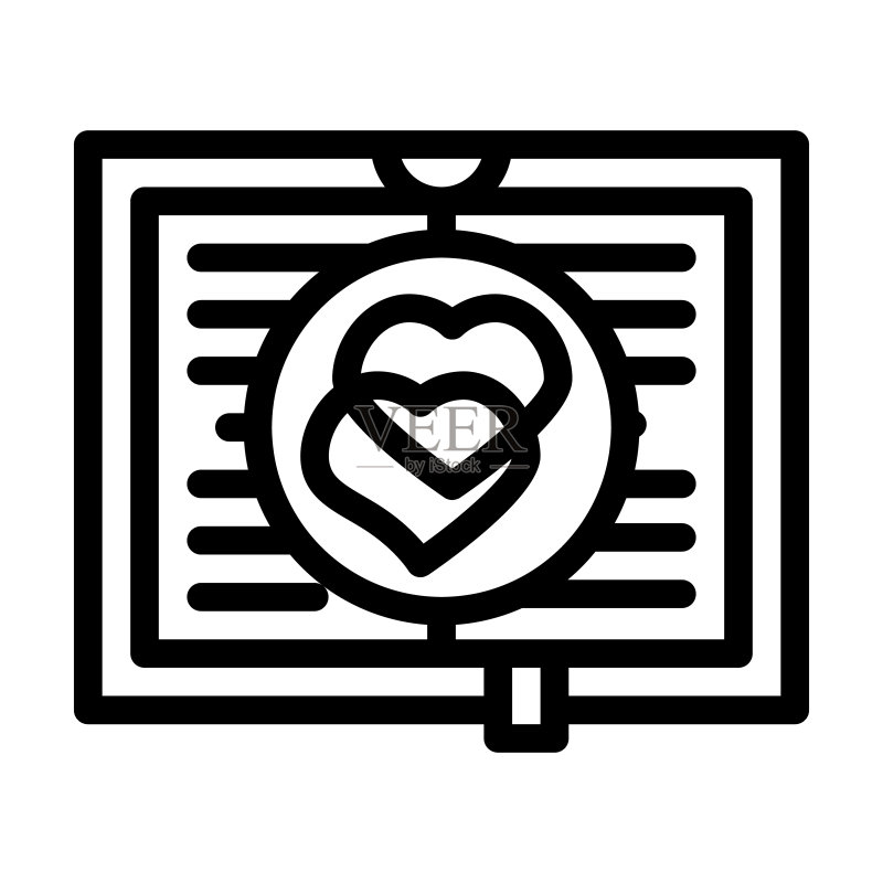 浪漫文学线性图标矢量图图标素材