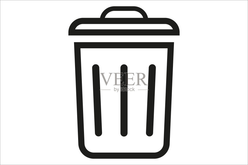 垃圾桶轮廓回收图标矢量素材图标素材
