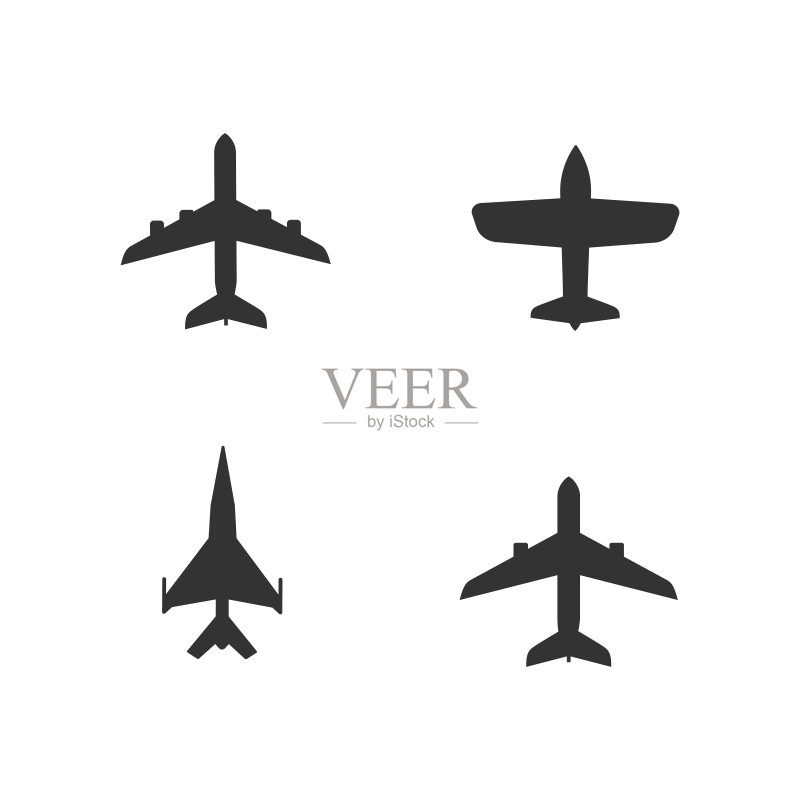 应用于App和网站的飞机航空扁平图标图标素材