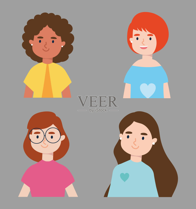 年轻女性图标合集图标素材