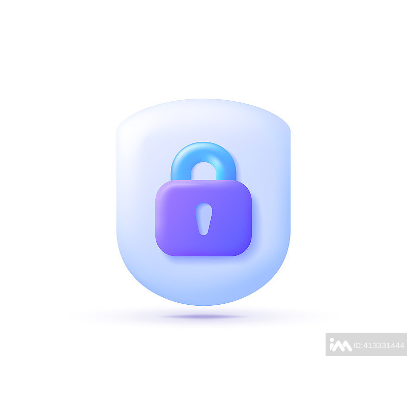 在线安全3D概念：互联网网络网络安全矢量图，Web Banner模板图标素材