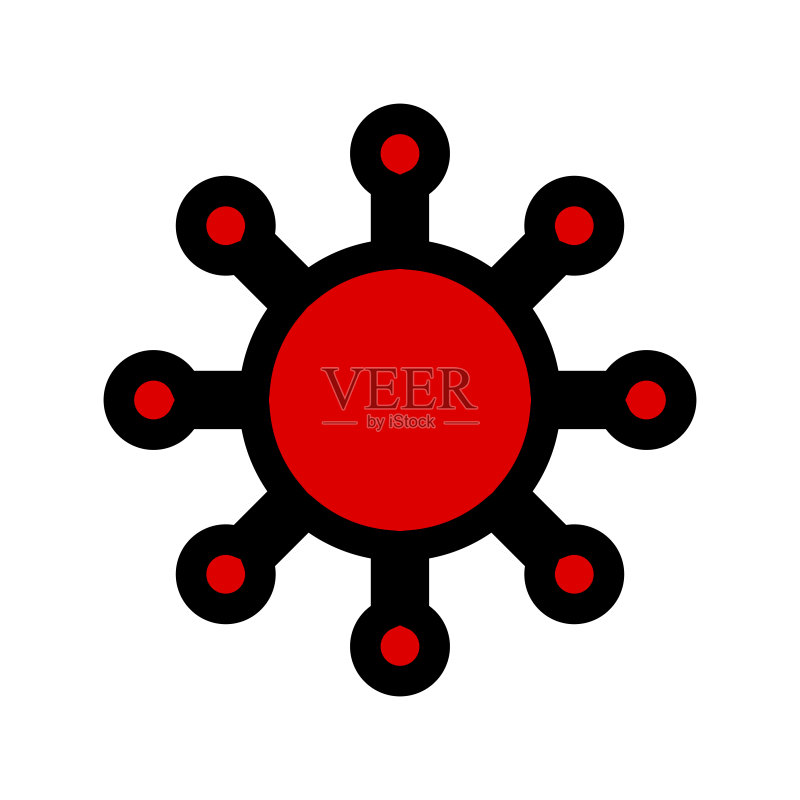 红色病毒图标矢量素材图标素材