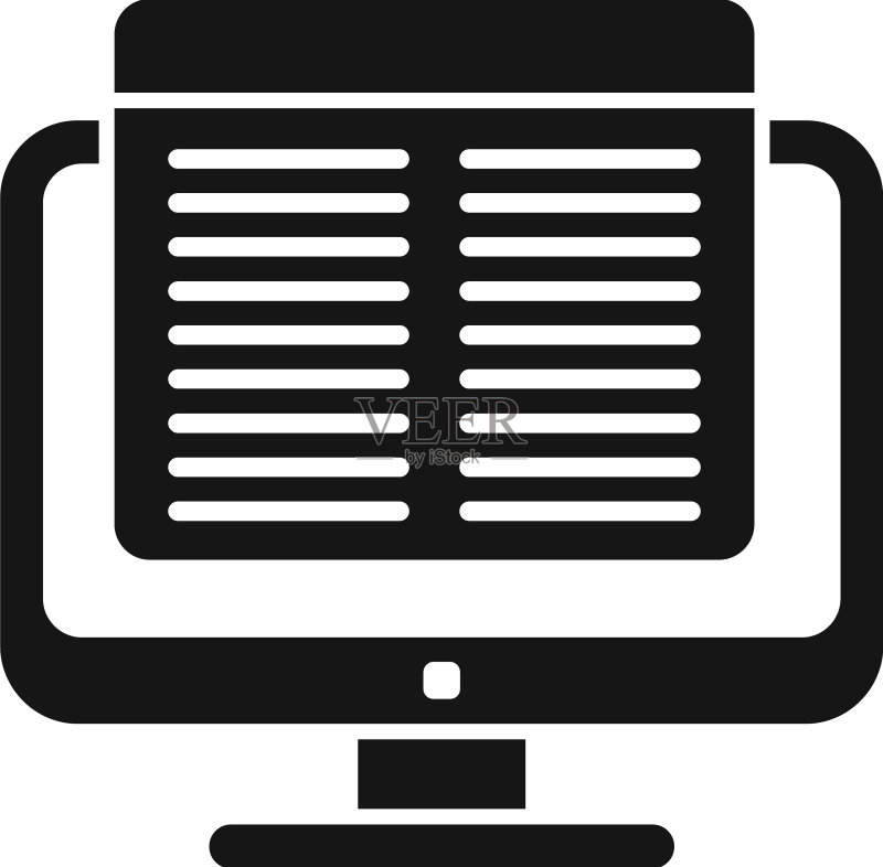 简易市场金融显示器报告图标图标素材