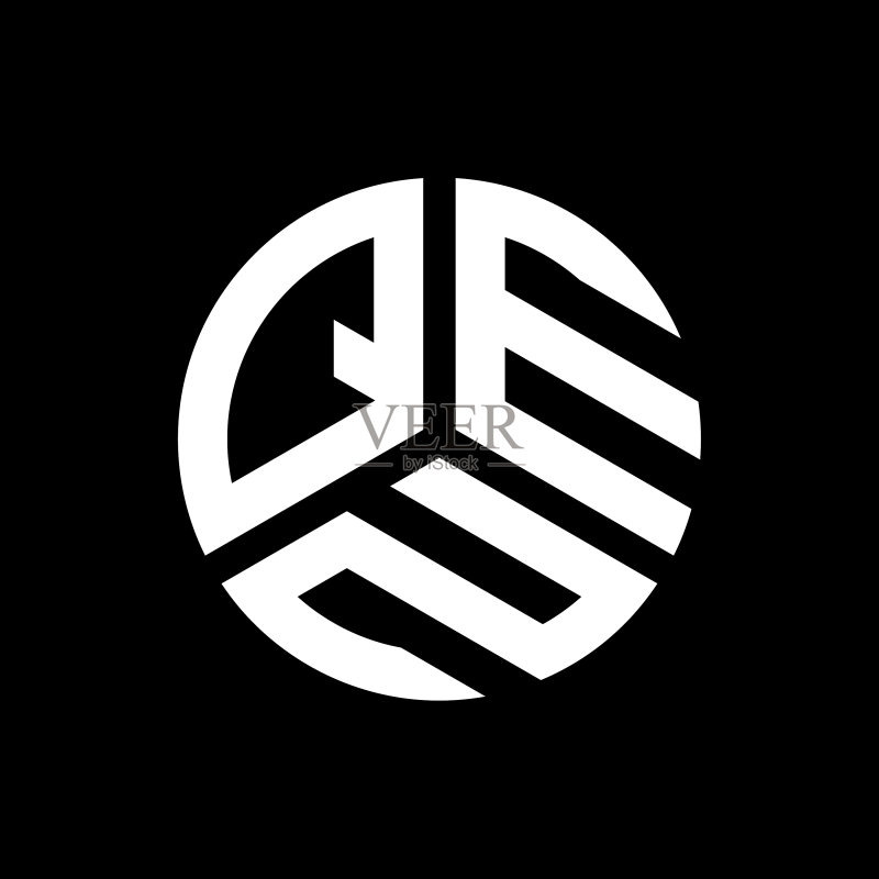 QEN字母Logo设计，黑色背景图标素材