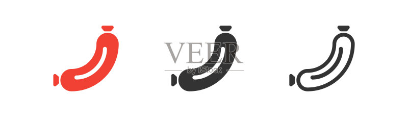 扁平风格矢量香肠图标图标素材