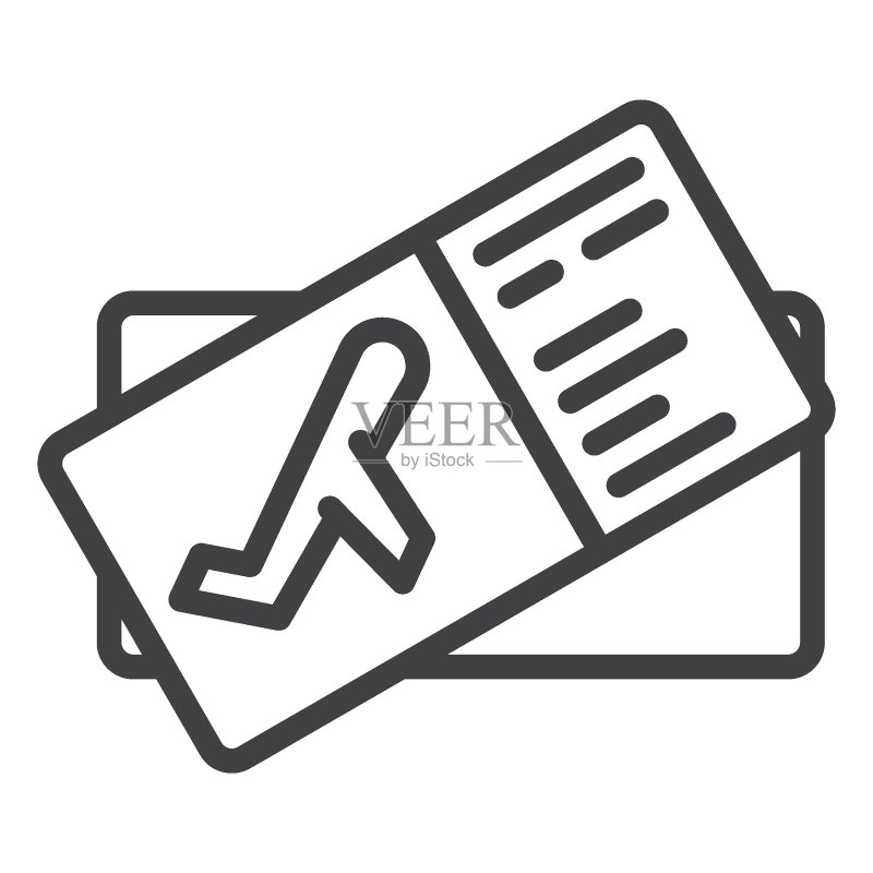 登机牌票务线性图标图标素材