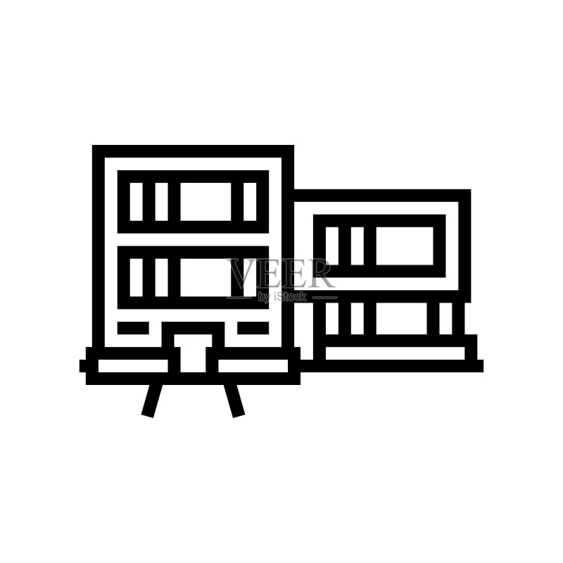 现代房屋线条图标矢量图图标素材