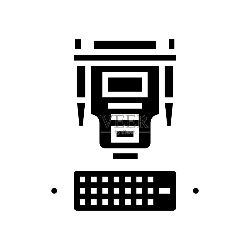 DVI线缆和端口图标矢量图图标素材