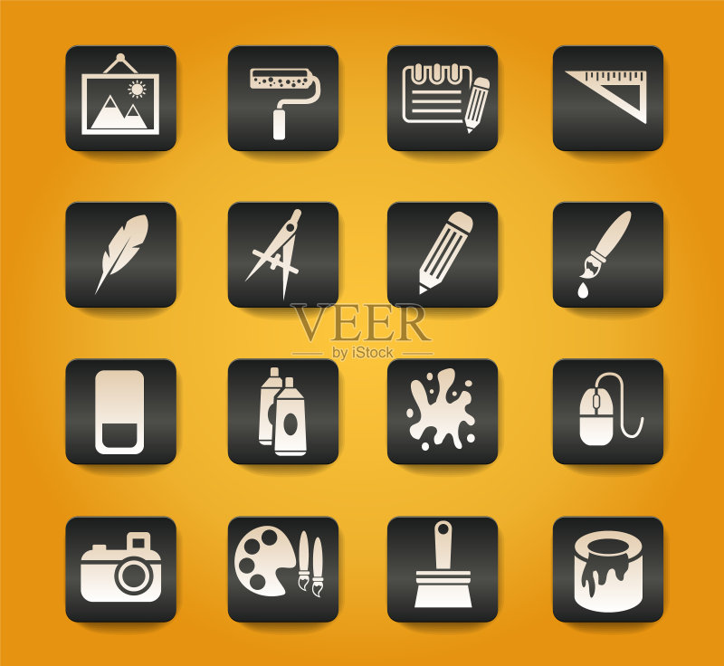 美术工具图标集图标素材