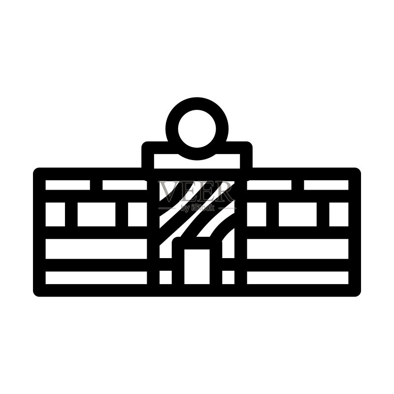 购物中心线性图标矢量图示图标素材
