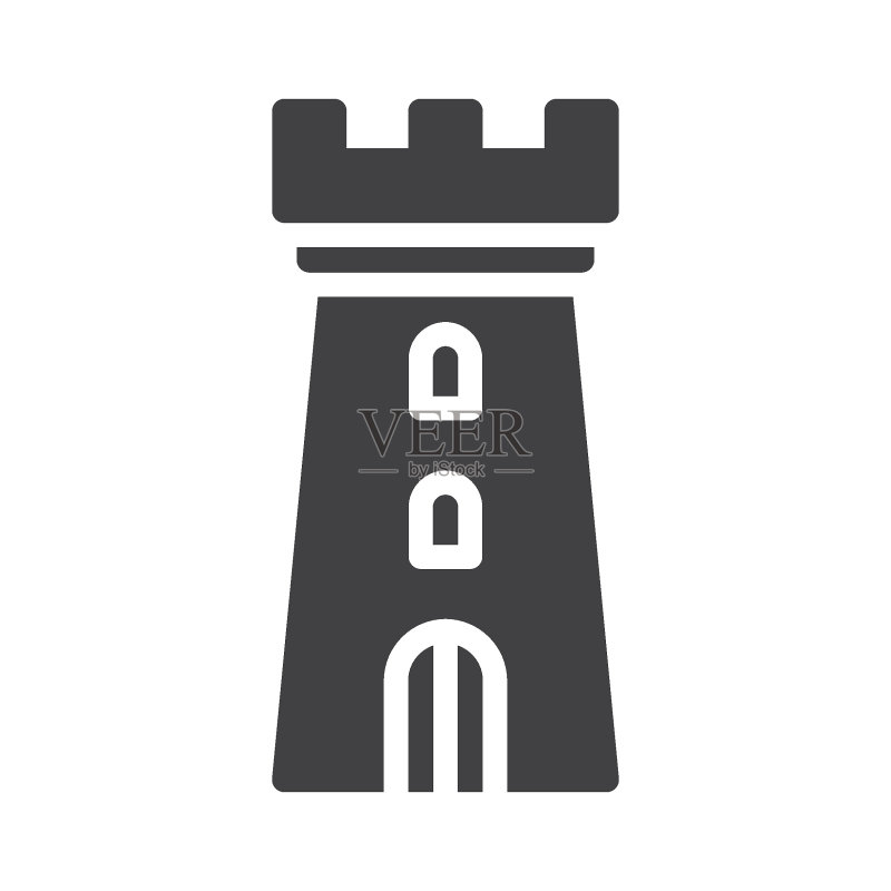 城堡塔楼矢量图标图标素材